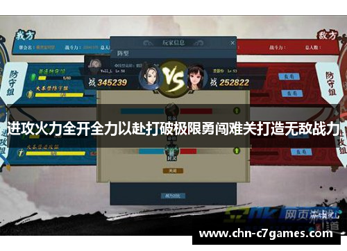 进攻火力全开全力以赴打破极限勇闯难关打造无敌战力