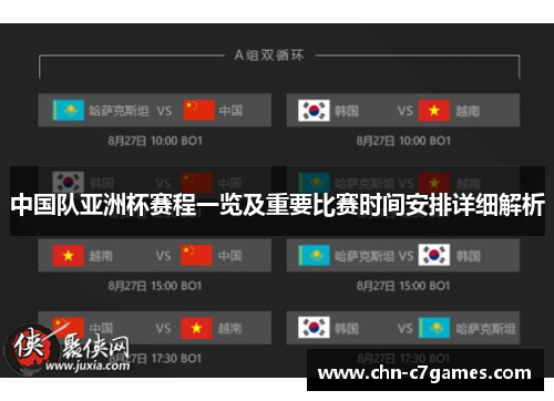 中国队亚洲杯赛程一览及重要比赛时间安排详细解析